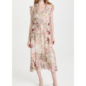 Zimmerman NWT silk chiffon floral midi dress, size 4 (US 10-12)